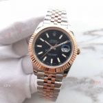 Copy Rolex Datejust II 41mm 2-Tone Rose gold Black Dial Watch_th.jpg